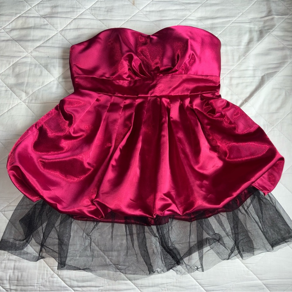 Xhilaration Pink and Black Vintage Y2k Womens Mini Dress